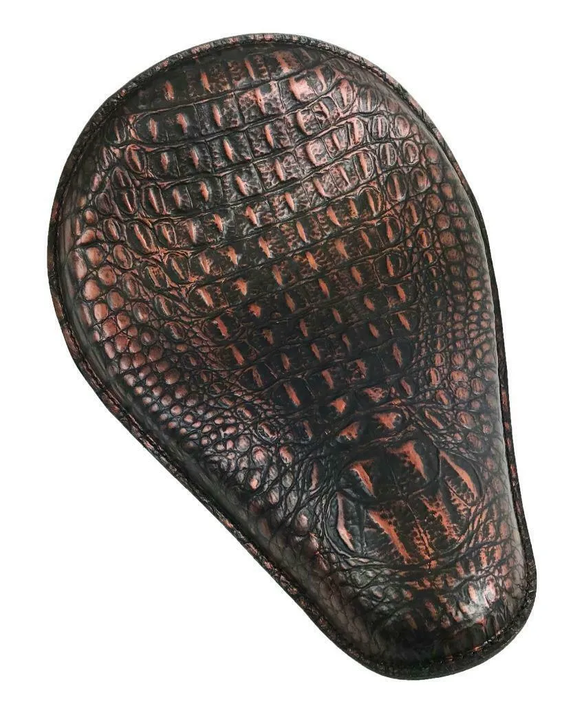 11x14" Copper Black Alligator Spring Solo Seat Chopper Bobber Harley Sportster