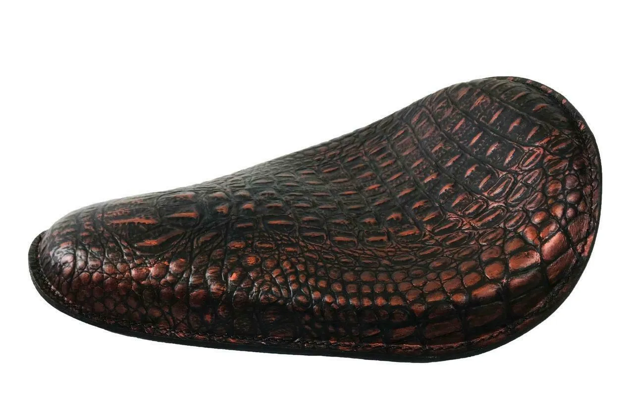 11x14" Copper Black Alligator Spring Solo Seat Chopper Bobber Harley Sportster