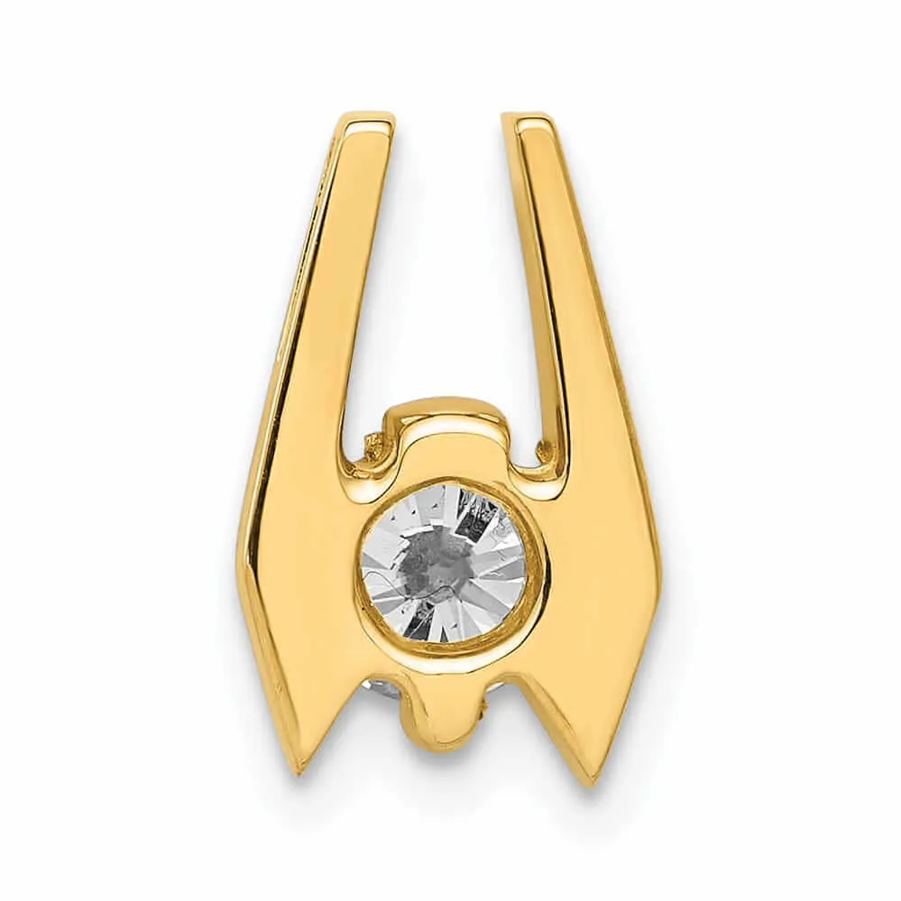 14 Yellow Gold Hold 5.25mm Stone Slide Pendant