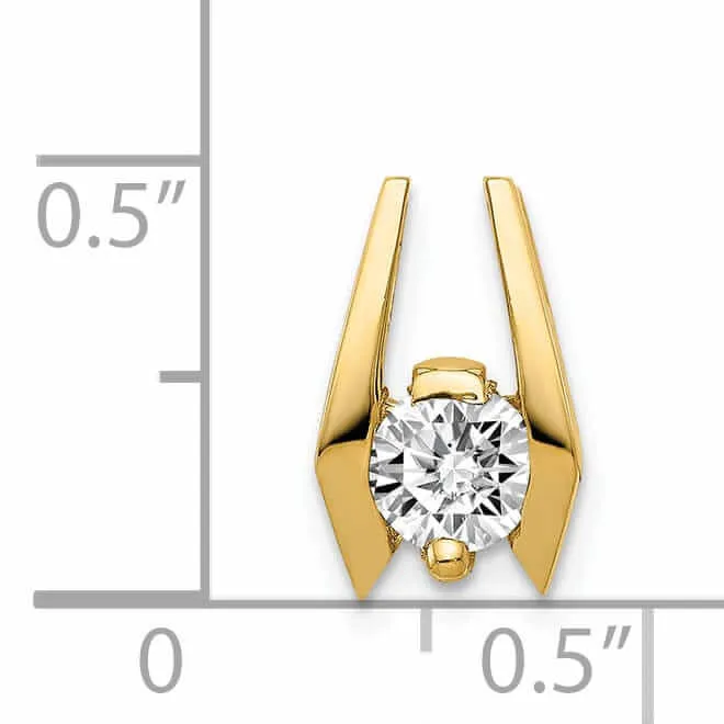 14 Yellow Gold Hold 5.25mm Stone Slide Pendant