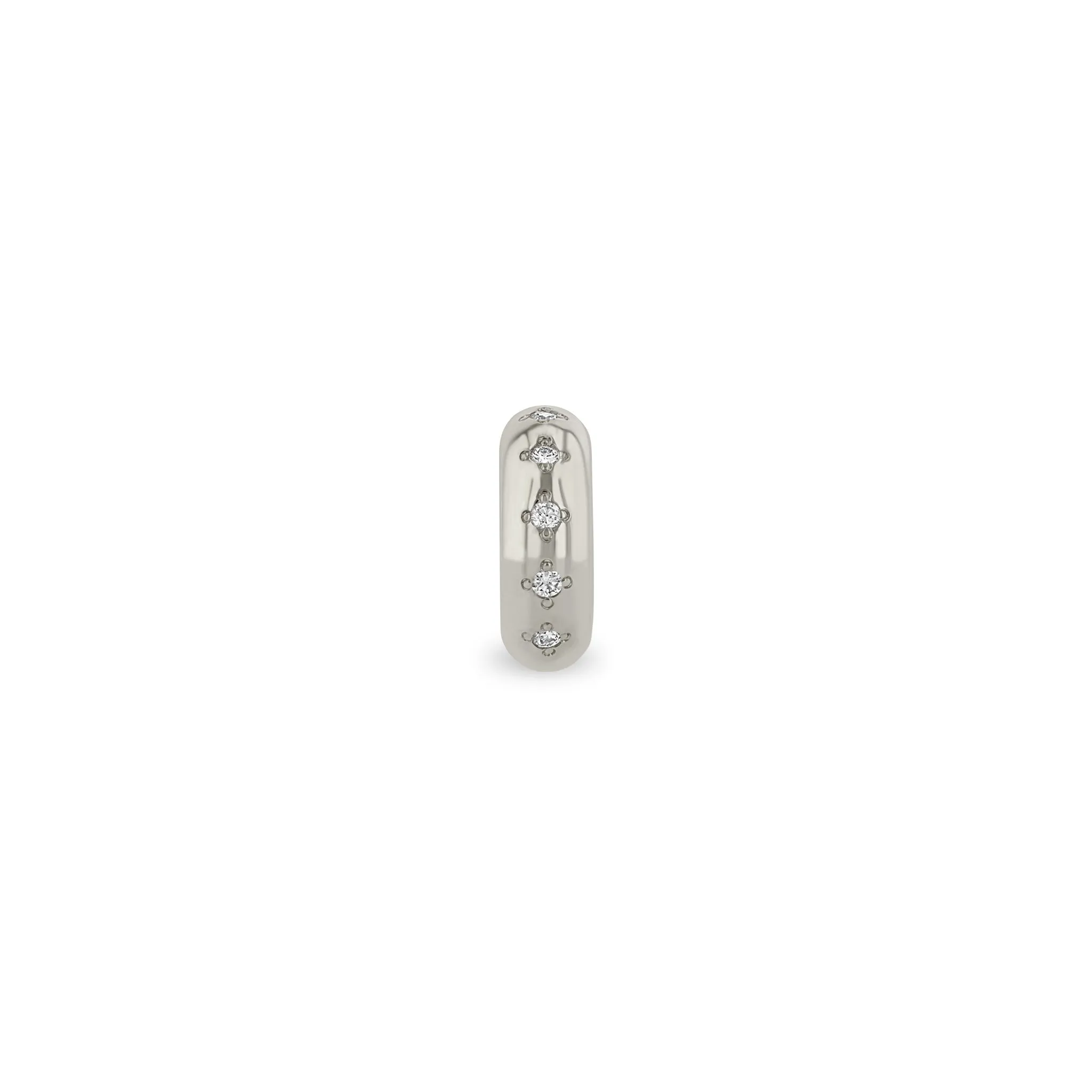 14k 5 Bead Set Diamond Half Round Slide Bead Charm