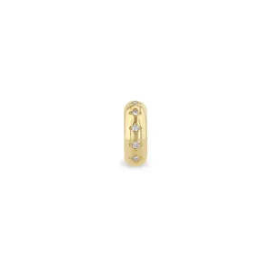 14k 5 Bead Set Diamond Half Round Slide Bead Charm
