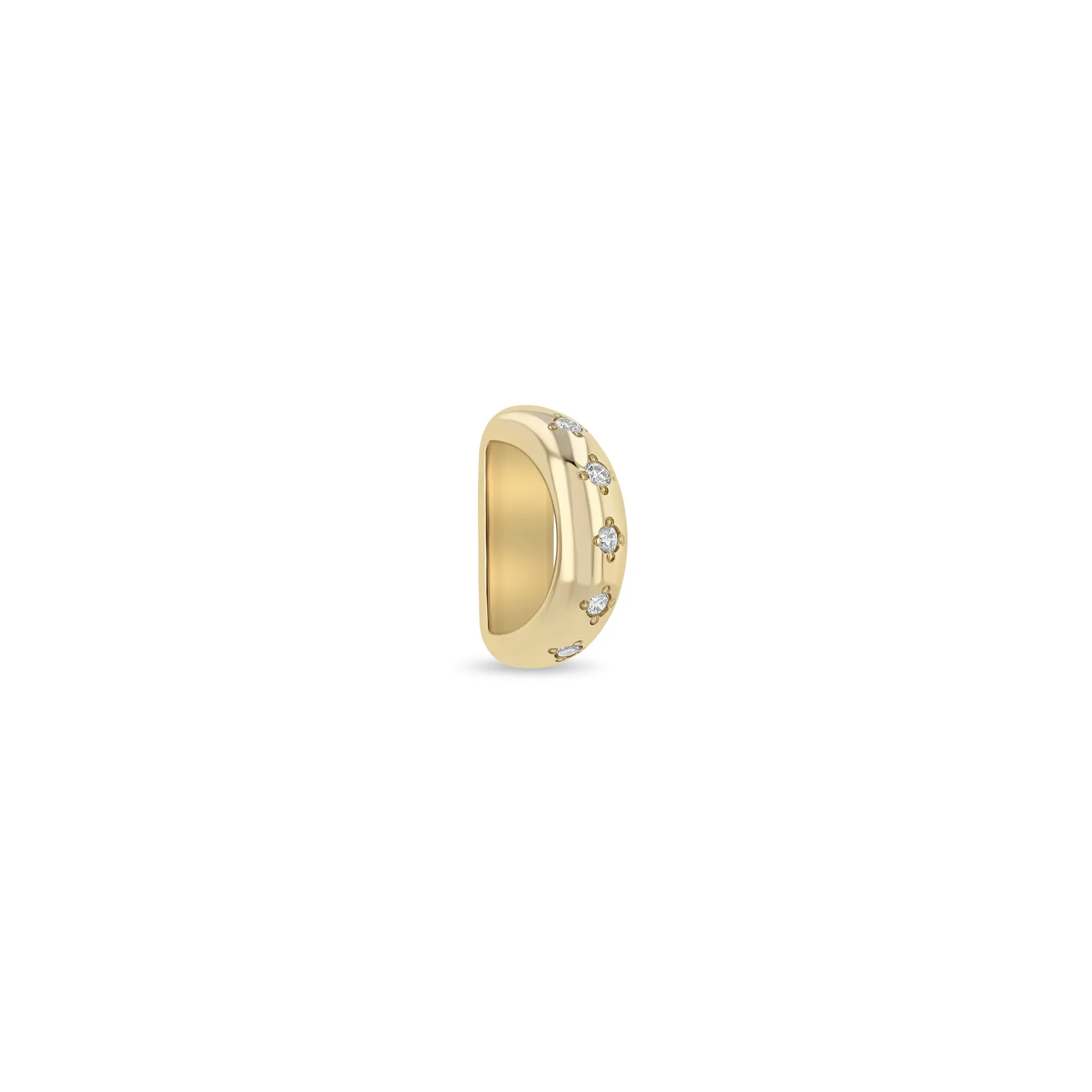 14k 5 Bead Set Diamond Half Round Slide Bead Charm