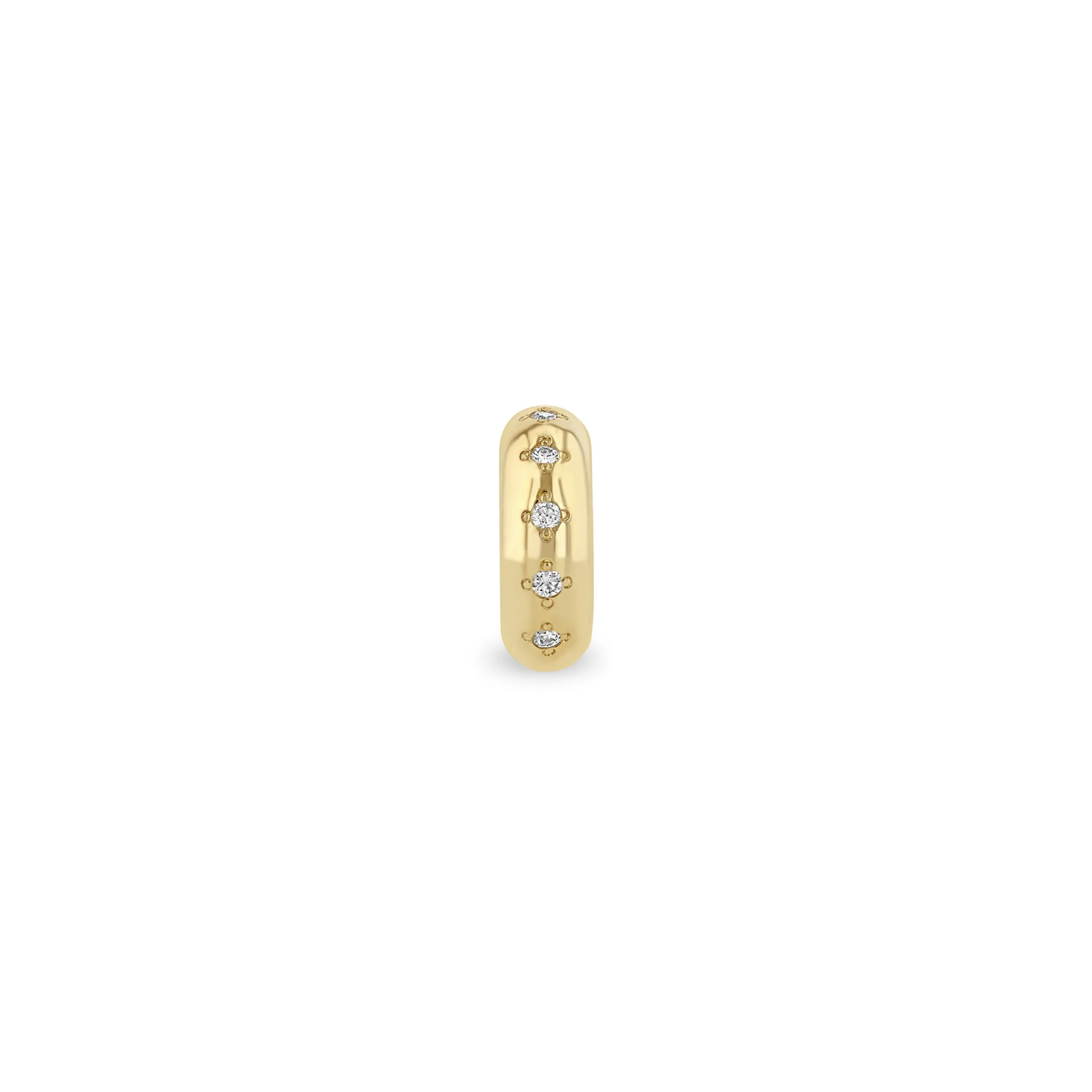 14k 5 Bead Set Diamond Half Round Slide Bead Charm