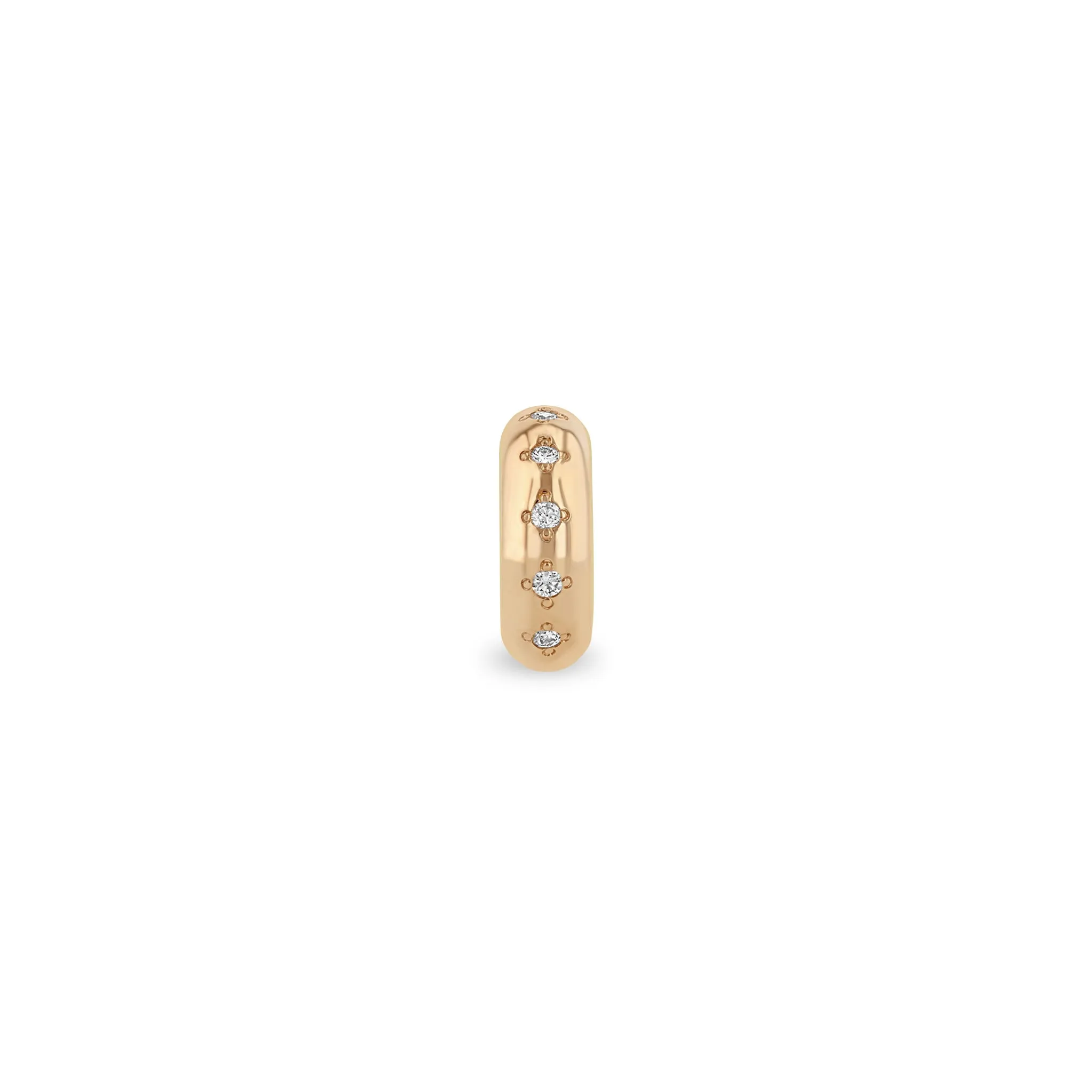 14k 5 Bead Set Diamond Half Round Slide Bead Charm