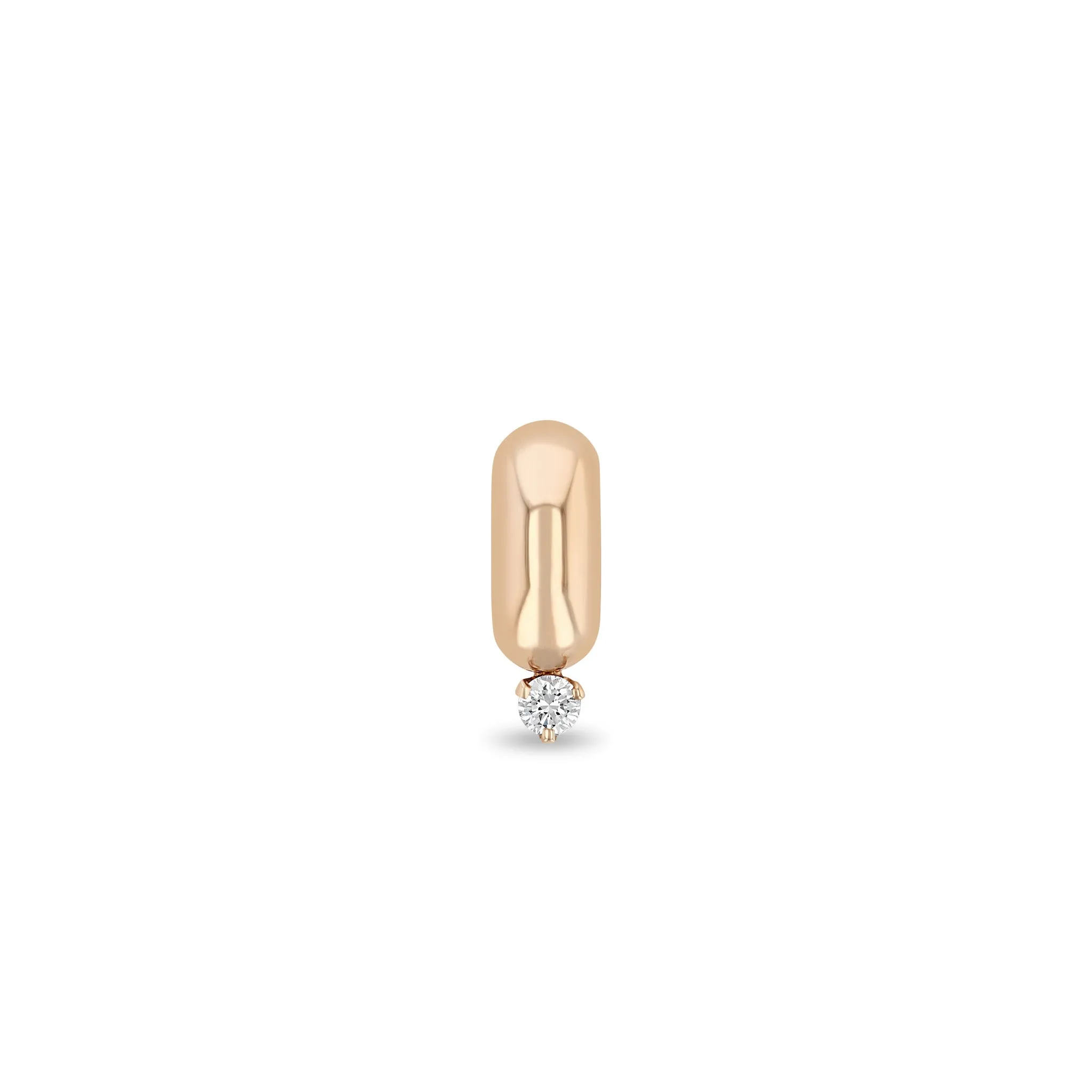 14k Prong Diamond Wide Half Round Slide Bead Charm