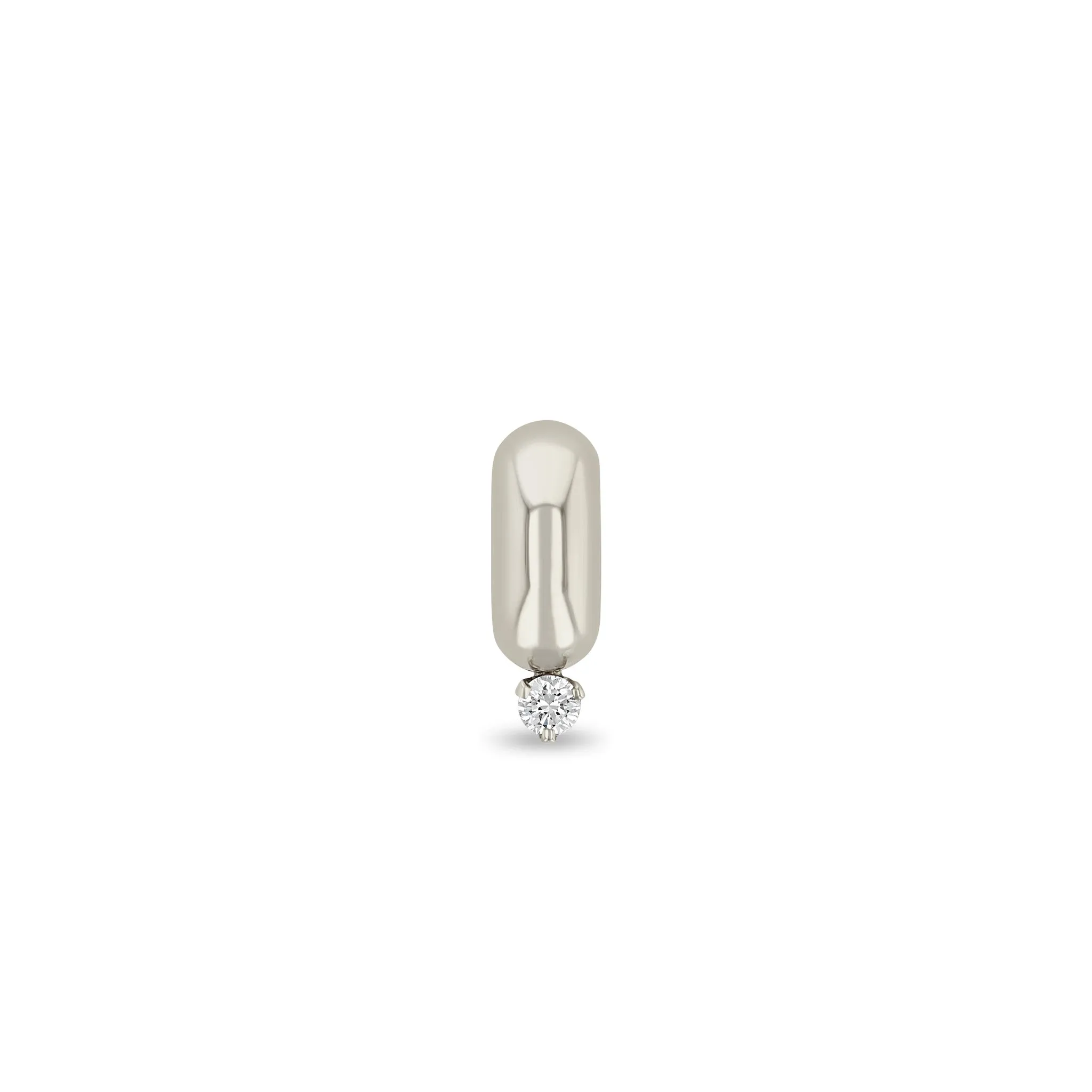14k Prong Diamond Wide Half Round Slide Bead Charm