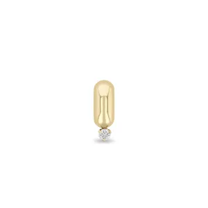14k Prong Diamond Wide Half Round Slide Bead Charm