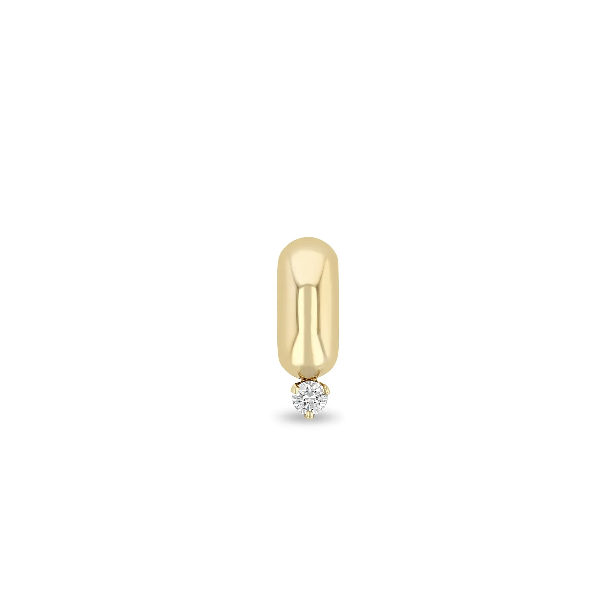 14k Prong Diamond Wide Half Round Slide Bead Charm