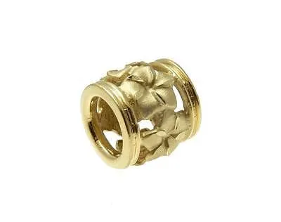 14K YELLOW ROSE WHITE GOLD 10MM HAWAIIAN PLUMERIA FLOWER BARREL SLIDE PENDANT