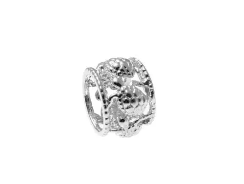 14K YELLOW ROSE WHITE GOLD 6.8MM HAWAIIAN SEA TURTLE BARREL TUBE SLIDE PENDANT