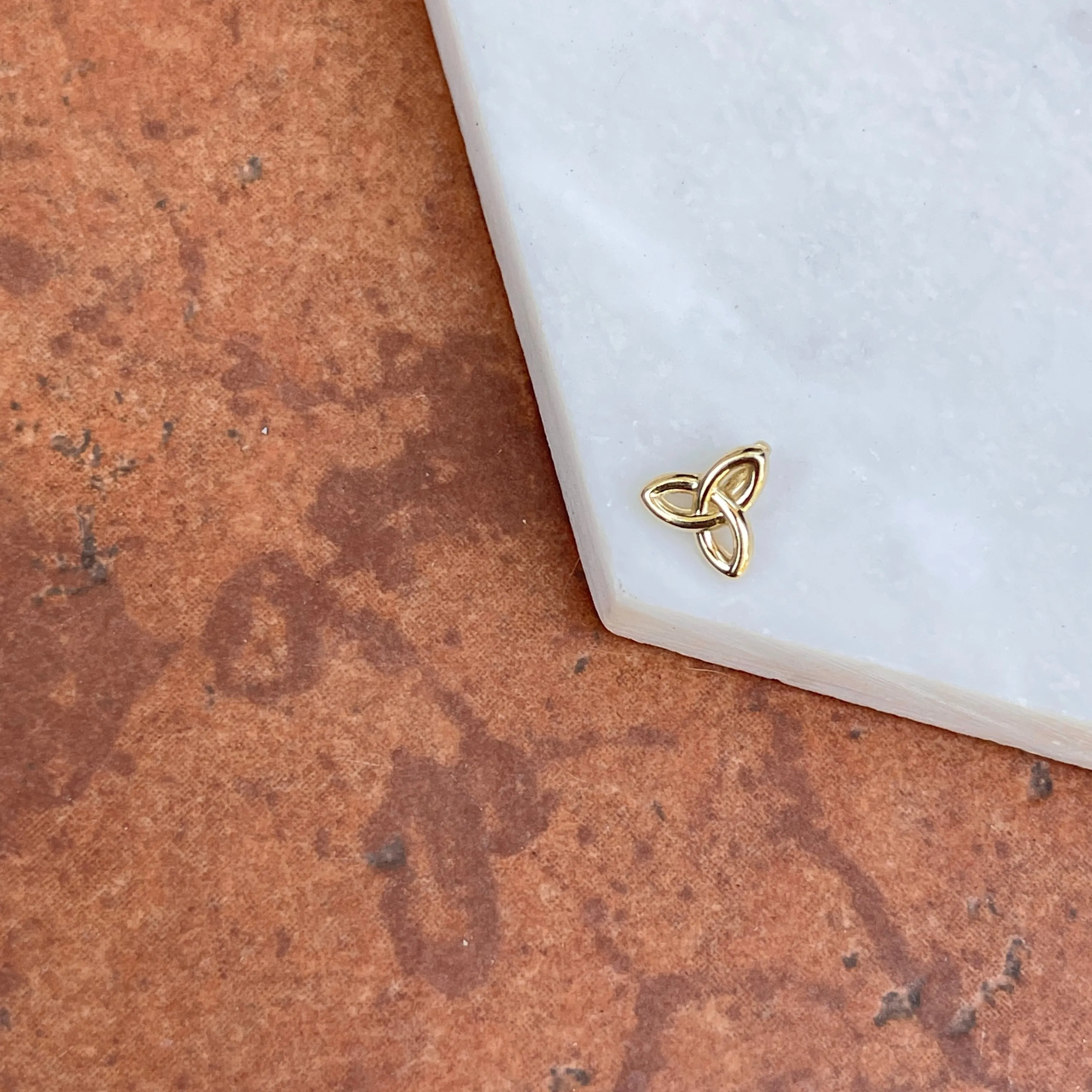 14KT Yellow Gold Celtic Trinity Knot Pendant Slide 10mm