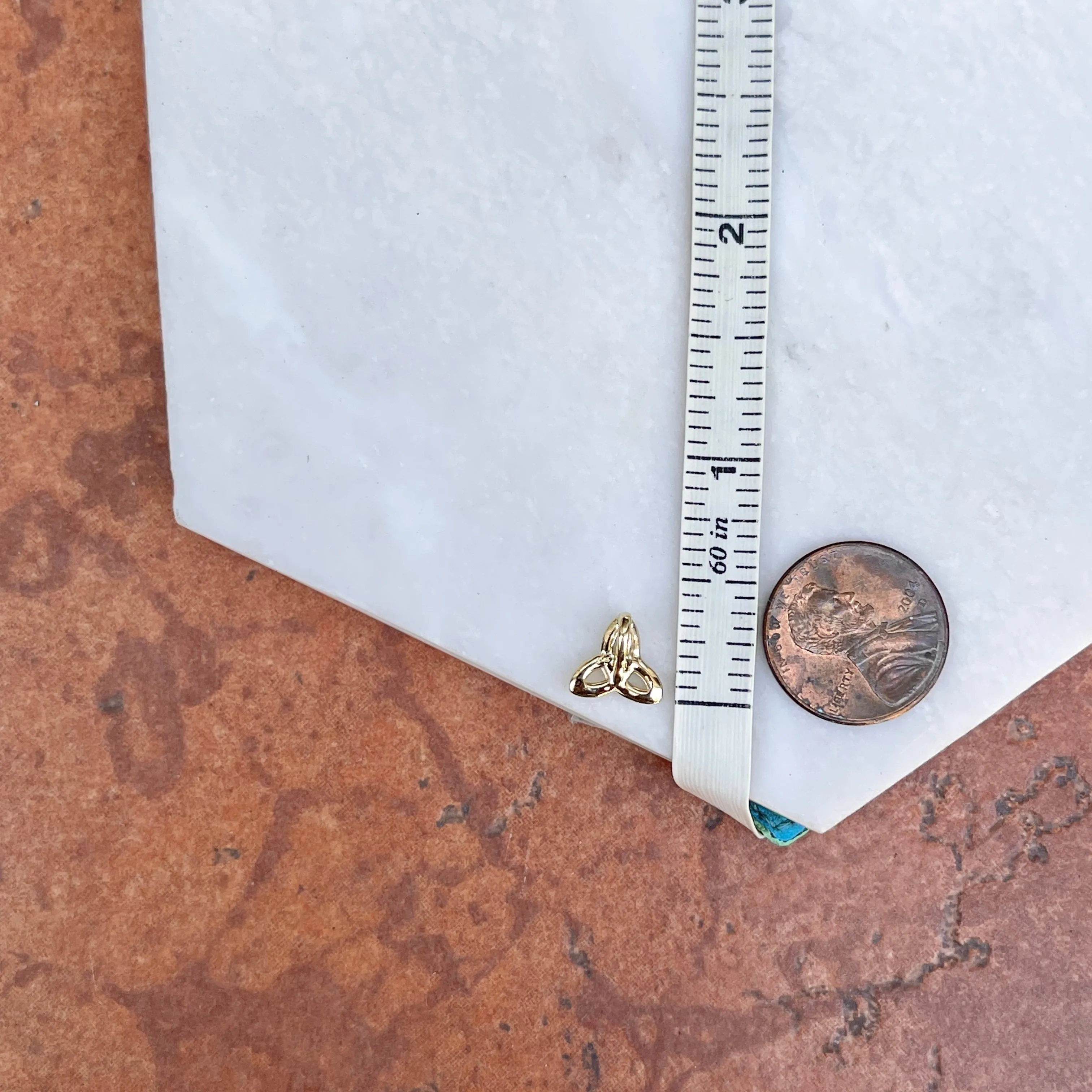 14KT Yellow Gold Celtic Trinity Knot Pendant Slide 10mm