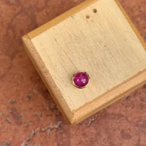 18KT Yellow Gold Round Cabochon Ruby Bezel Pendant Slide
