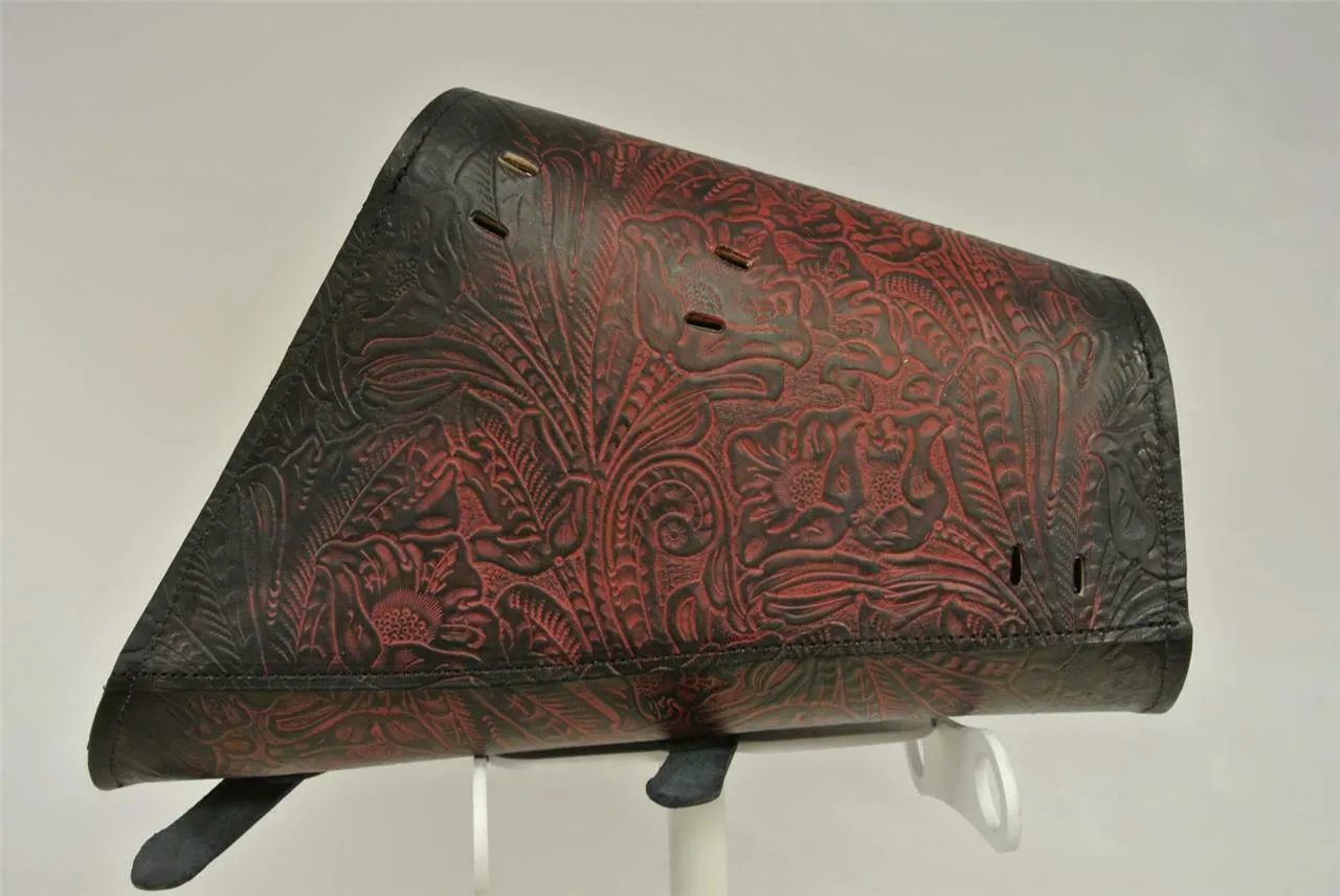 1982-2022 Saddle Bag Sportster Harley Ant Red Tooled Embossed Fits All Models