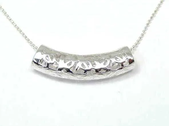 925 SILVER 2 SIDED HAWAIIAN HORIZONTAL HONU TURTLE SCROLL BARREL SLIDE PENDANT