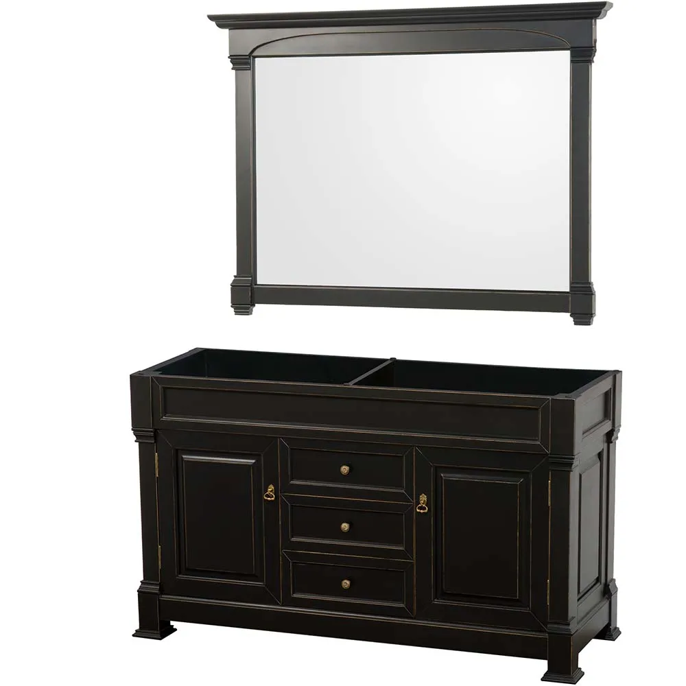 Andover 60 Inch Double Bathroom Vanity in Black