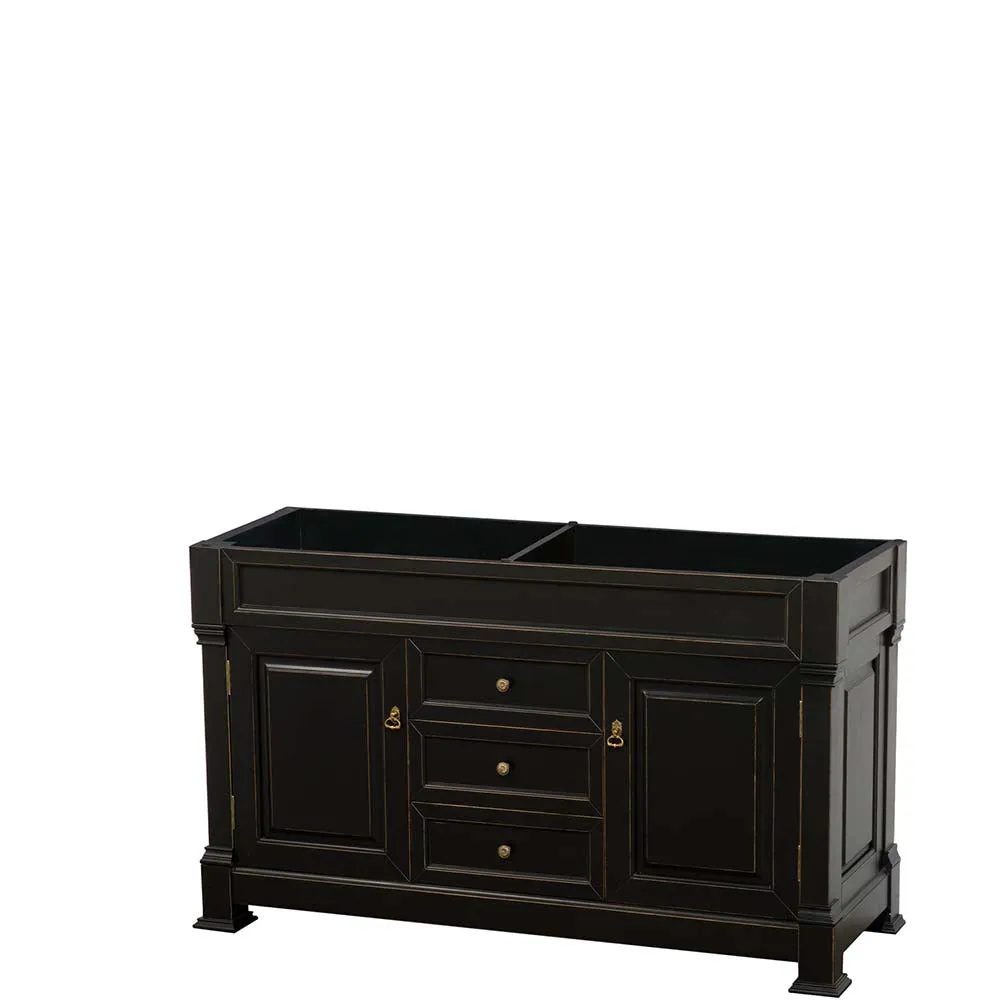 Andover 60 Inch Double Bathroom Vanity in Black