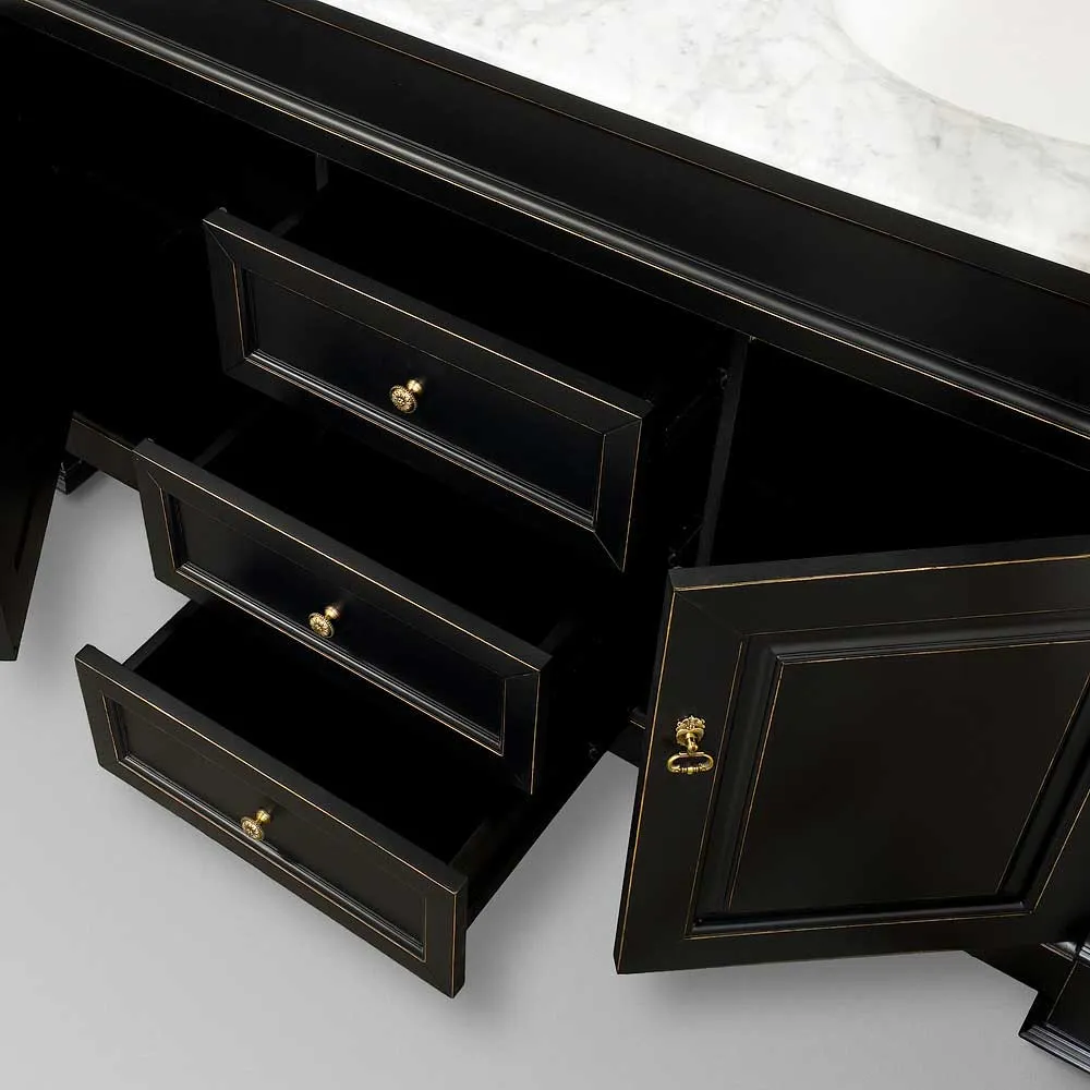 Andover 60 Inch Double Bathroom Vanity in Black