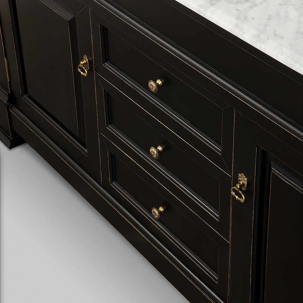 Andover 60 Inch Double Bathroom Vanity in Black