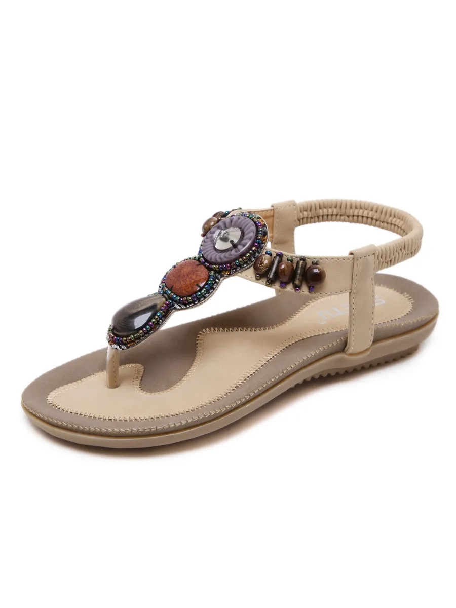 Apricot Marble Beaded Sandal