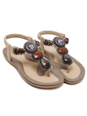 Apricot Marble Beaded Sandal