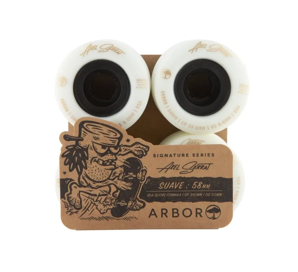 Arbor Signature Skateboard Wheels Suave Axel Serrat 80a - White