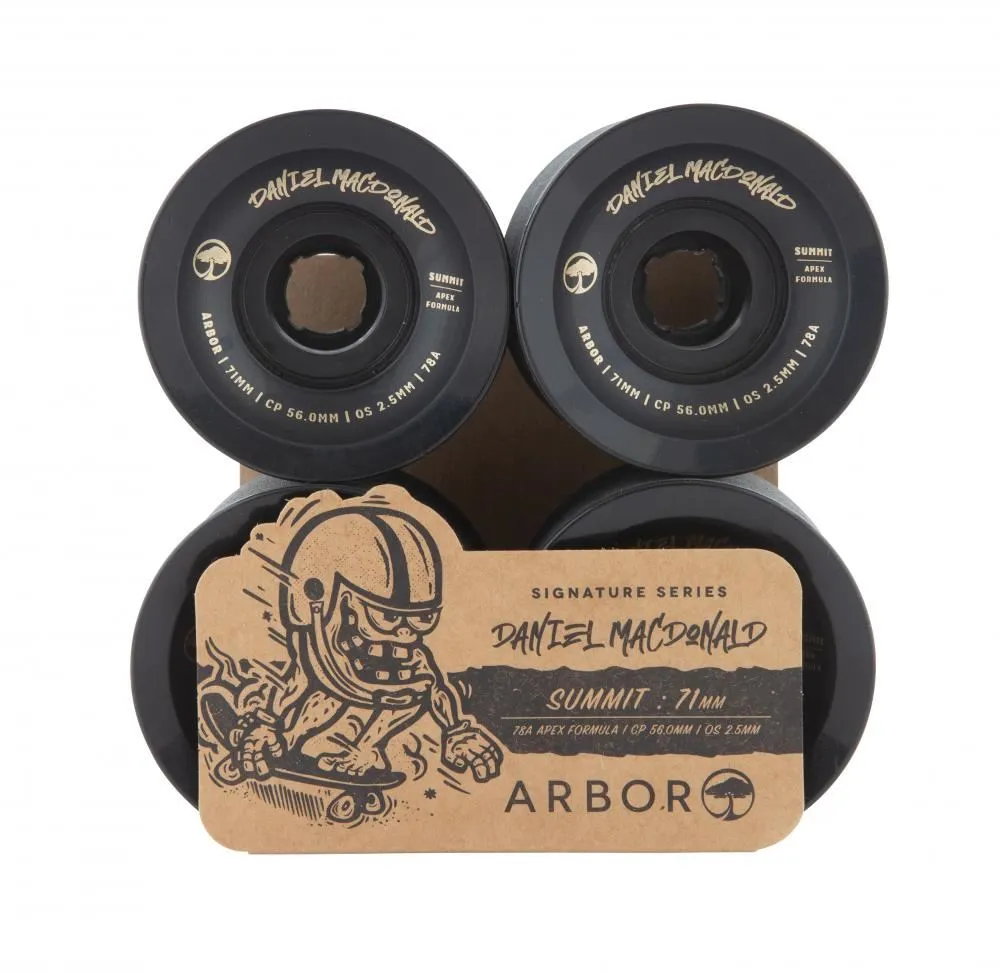 Arbor Signature Skateboard Wheels Summit Daniel MacDonald 78a - Black