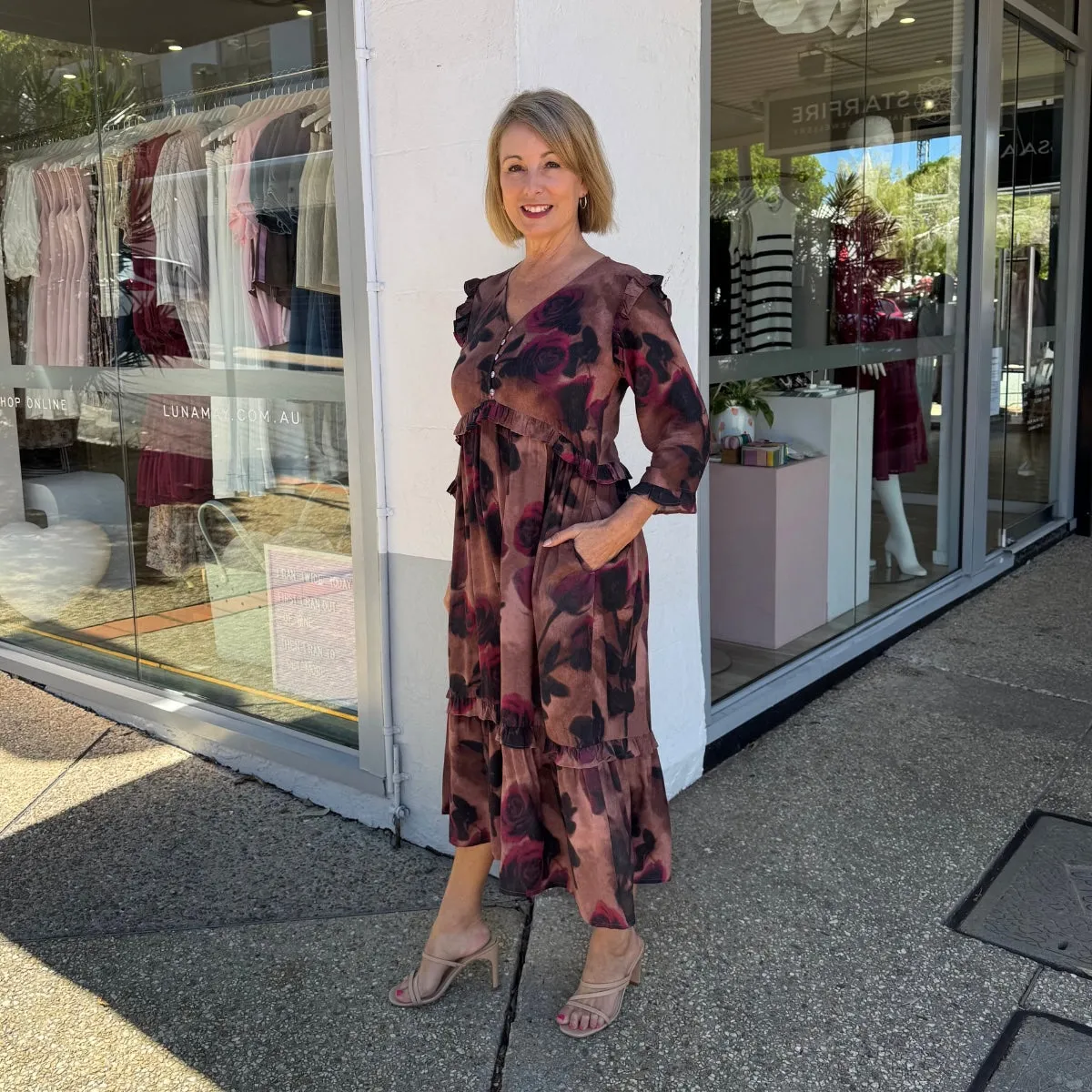 Ayleen Rose Print Dress
