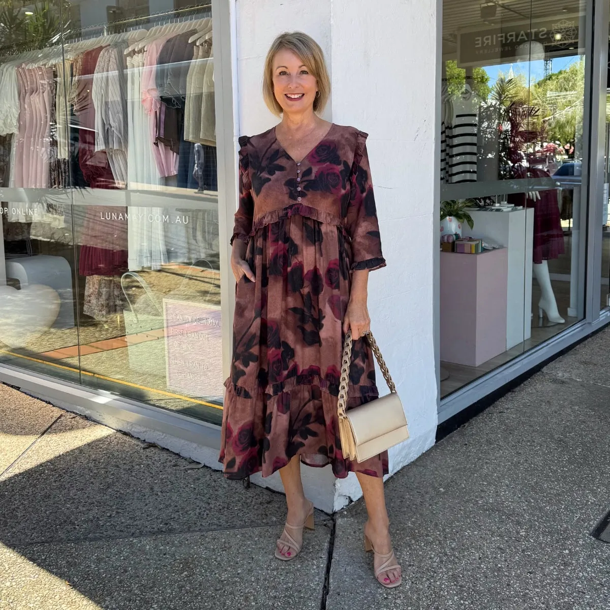 Ayleen Rose Print Dress