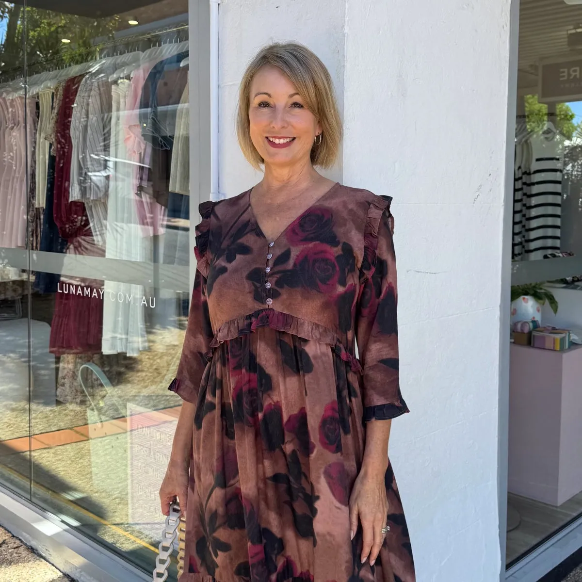 Ayleen Rose Print Dress