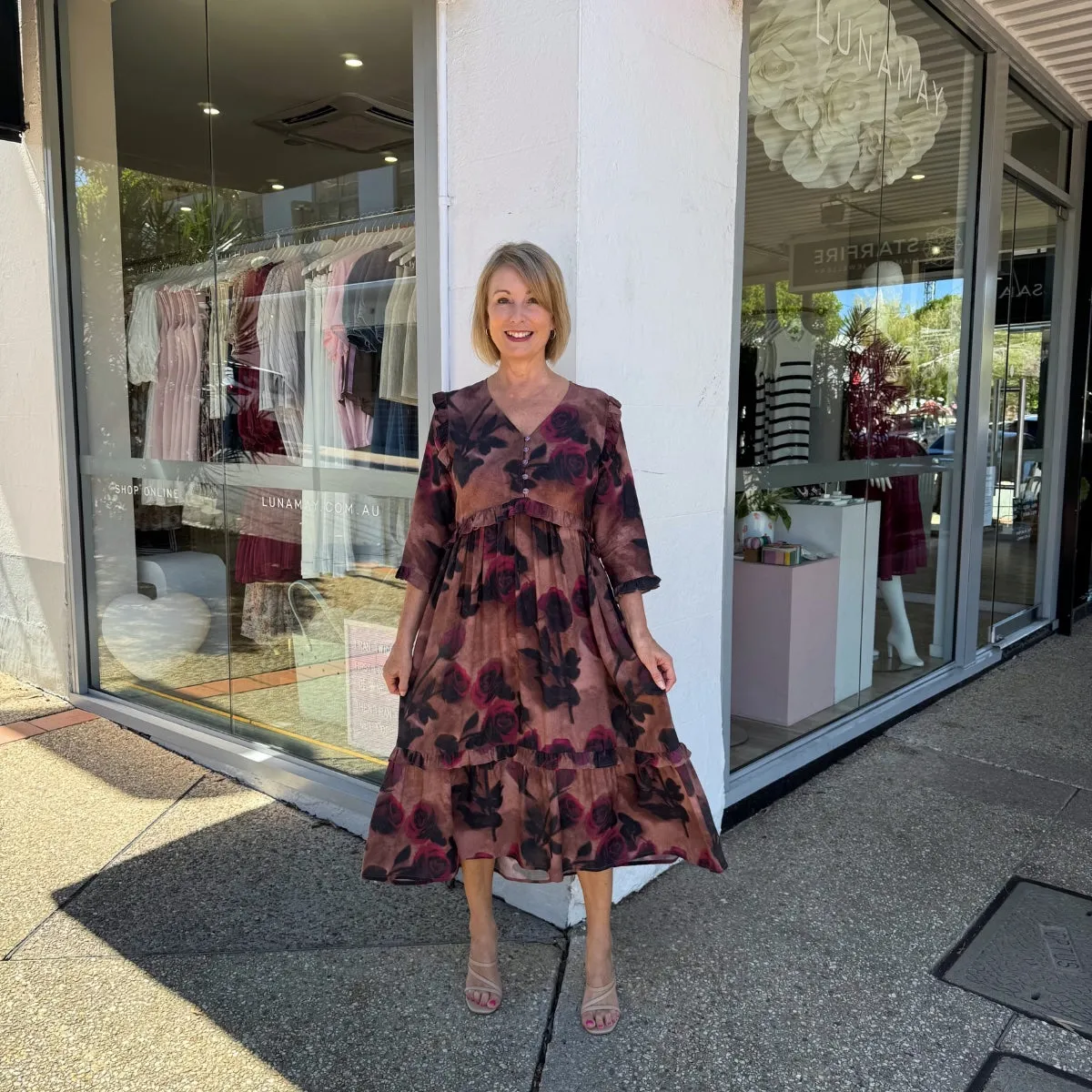 Ayleen Rose Print Dress