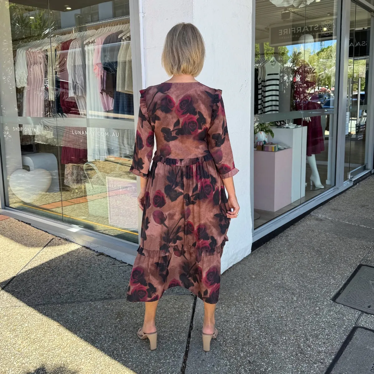Ayleen Rose Print Dress