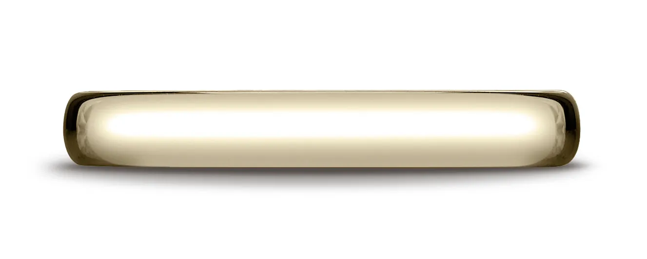 Benchmark 10K Yellow Gold 3.5mm European Comfort-Fit Wedding Band Ring (Sizes 4 - 14 )