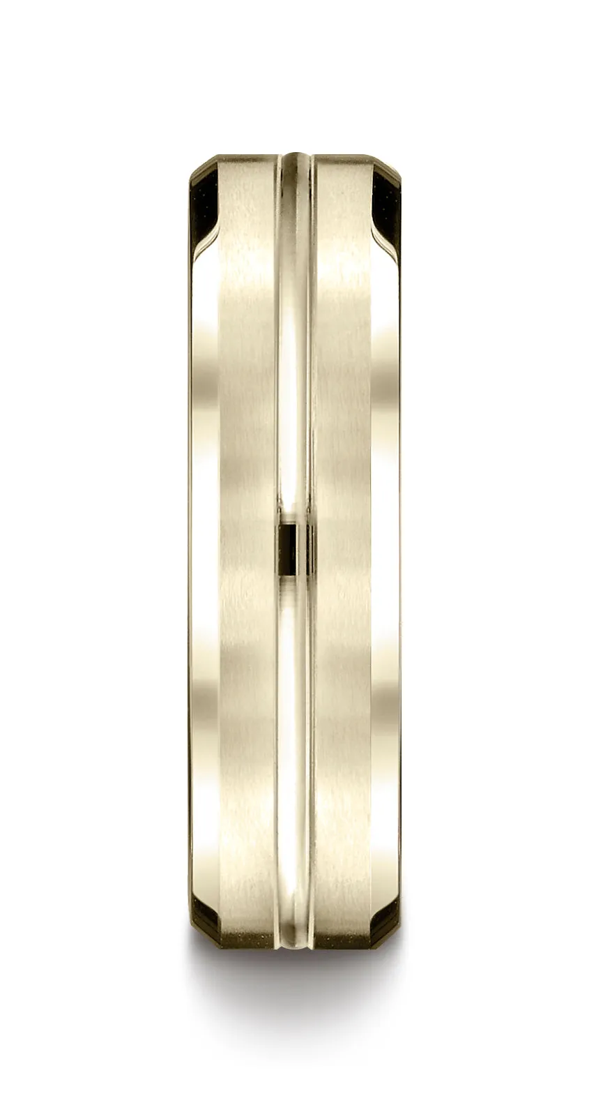 Benchmark 10K Yellow Gold 6mm Comfort-Fit Satin-Finished with High Polish Cut Carved Design Wedding Band