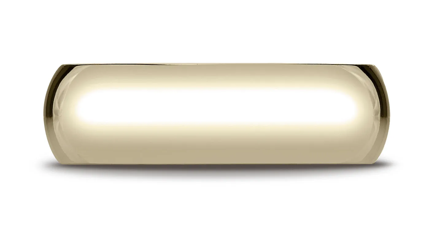 Benchmark 10K Yellow Gold 7mm Slightly Domed Standard Comfort-Fit Wedding Band Ring (Sizes 4 - 15 )