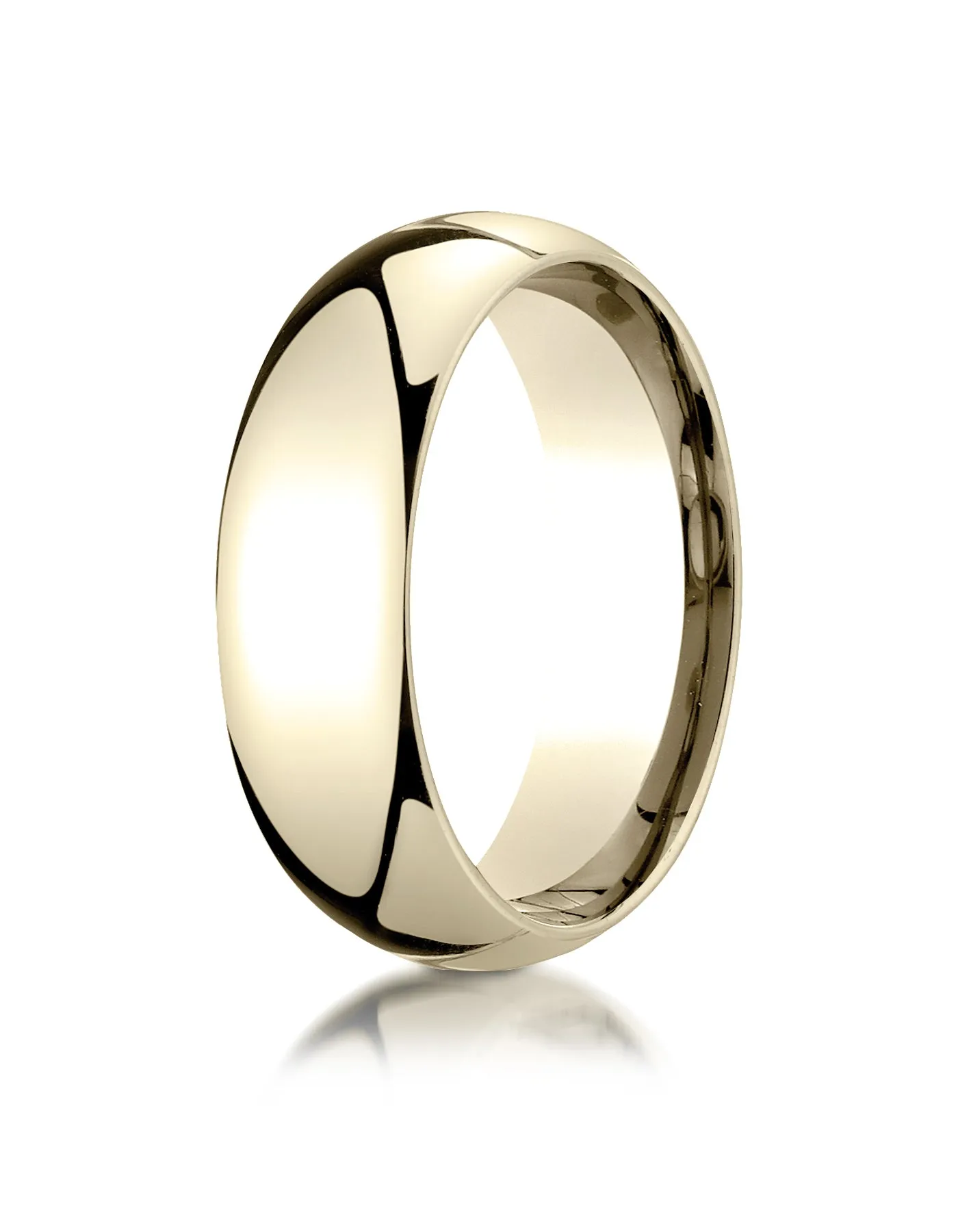 Benchmark 10K Yellow Gold 7mm Slightly Domed Standard Comfort-Fit Wedding Band Ring (Sizes 4 - 15 )