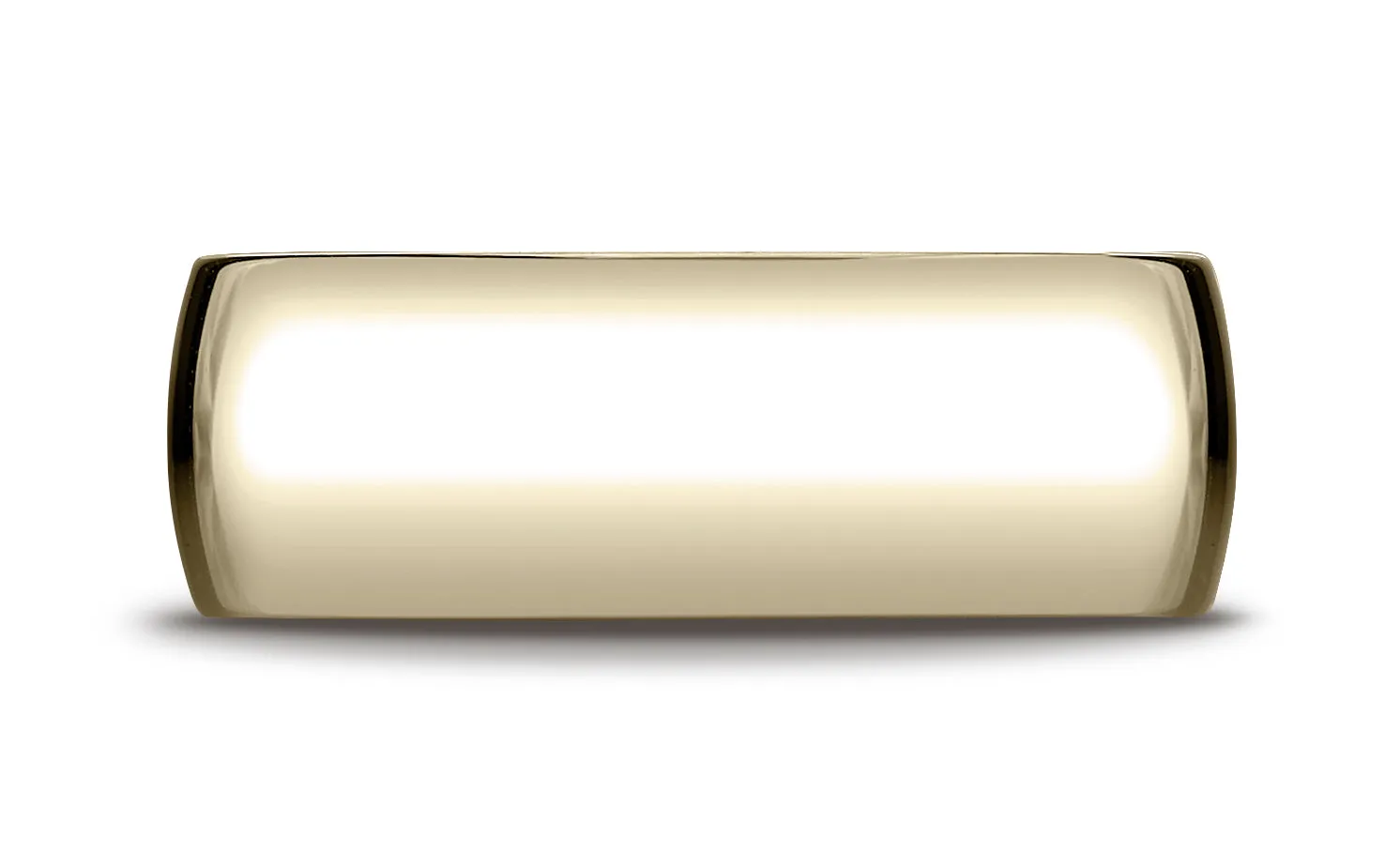 Benchmark 10K Yellow Gold 8mm Slightly Domed Standard Comfort-Fit Wedding Band Ring (Sizes 4 - 15 )