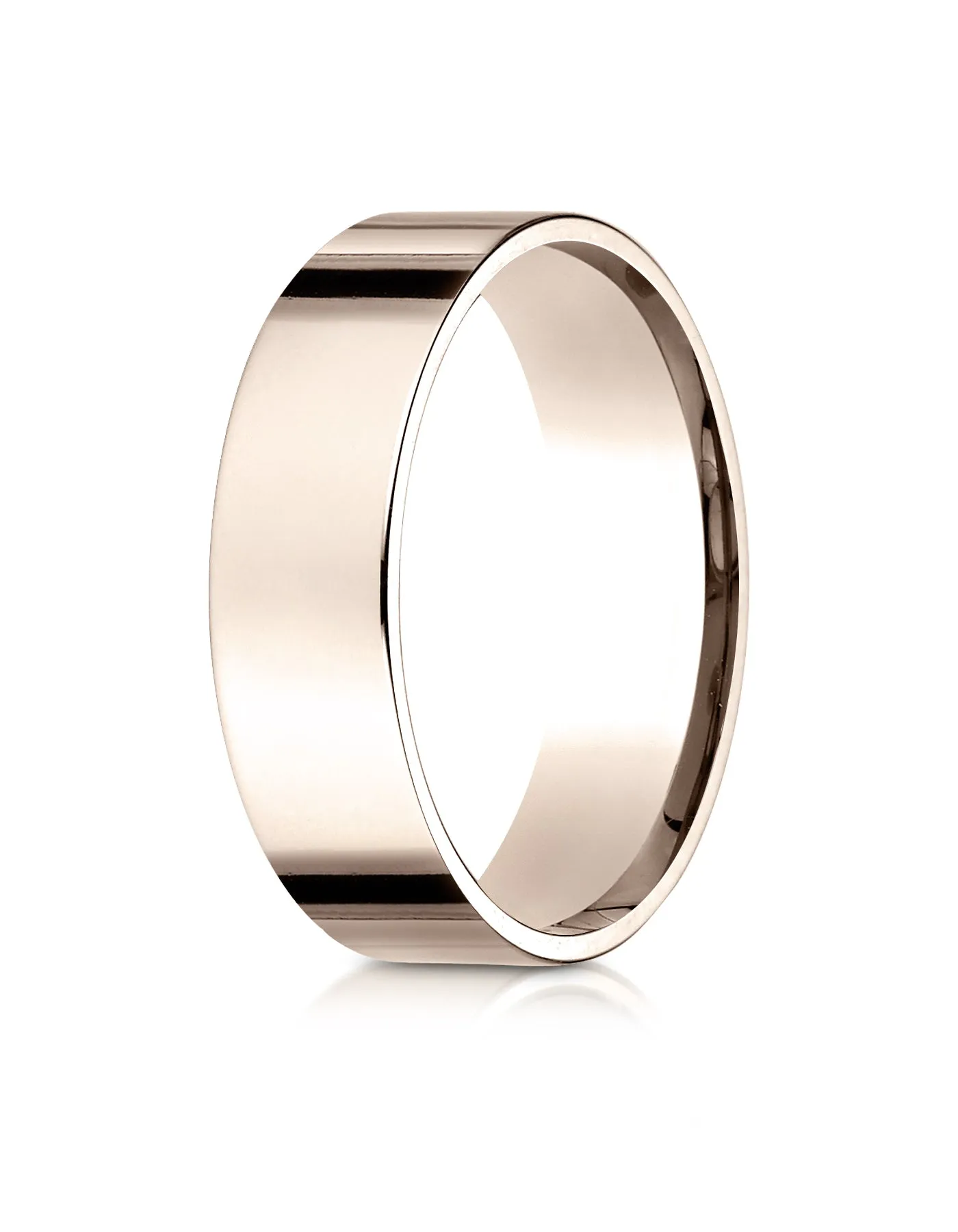 Benchmark 14K Rose Gold 6mm Flat Comfort-Fit Wedding Band Ring (Sizes 4 - 15 )