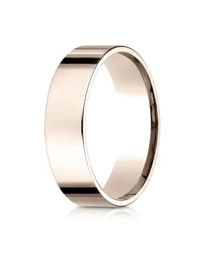 Benchmark 14K Rose Gold 6mm Flat Comfort-Fit Wedding Band Ring (Sizes 4 - 15 )
