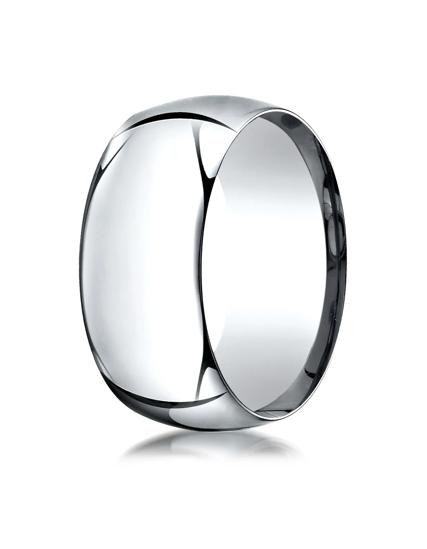 Benchmark 14K White Gold 10mm High Dome Heavy Comfort-Fit Wedding Band Ring (Sizes 4 - 15 )