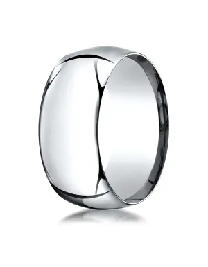 Benchmark 14K White Gold 10mm High Dome Heavy Comfort-Fit Wedding Band Ring (Sizes 4 - 15 )