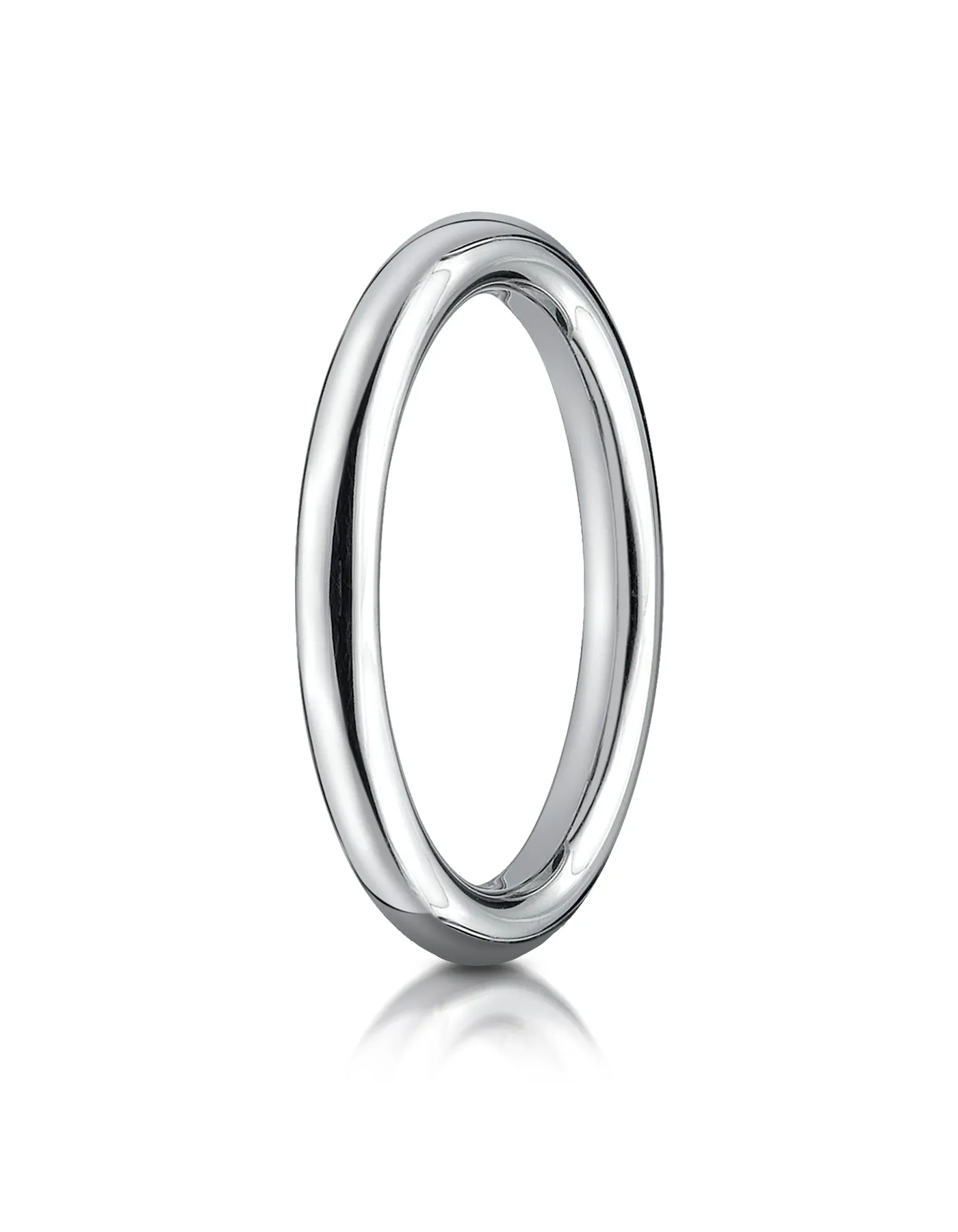 Benchmark 14K White Gold 2.5mm Comfort-Fit High Polished Round Carved Design Wedding Band Ring