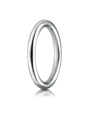 Benchmark 14K White Gold 2.5mm Comfort-Fit High Polished Round Carved Design Wedding Band Ring