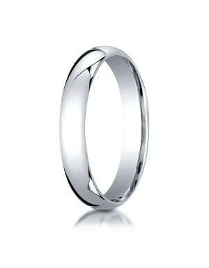 Benchmark 14K White Gold 4mm Slightly Domed Standard Comfort-Fit Wedding Band Ring (Sizes 4 - 15 )