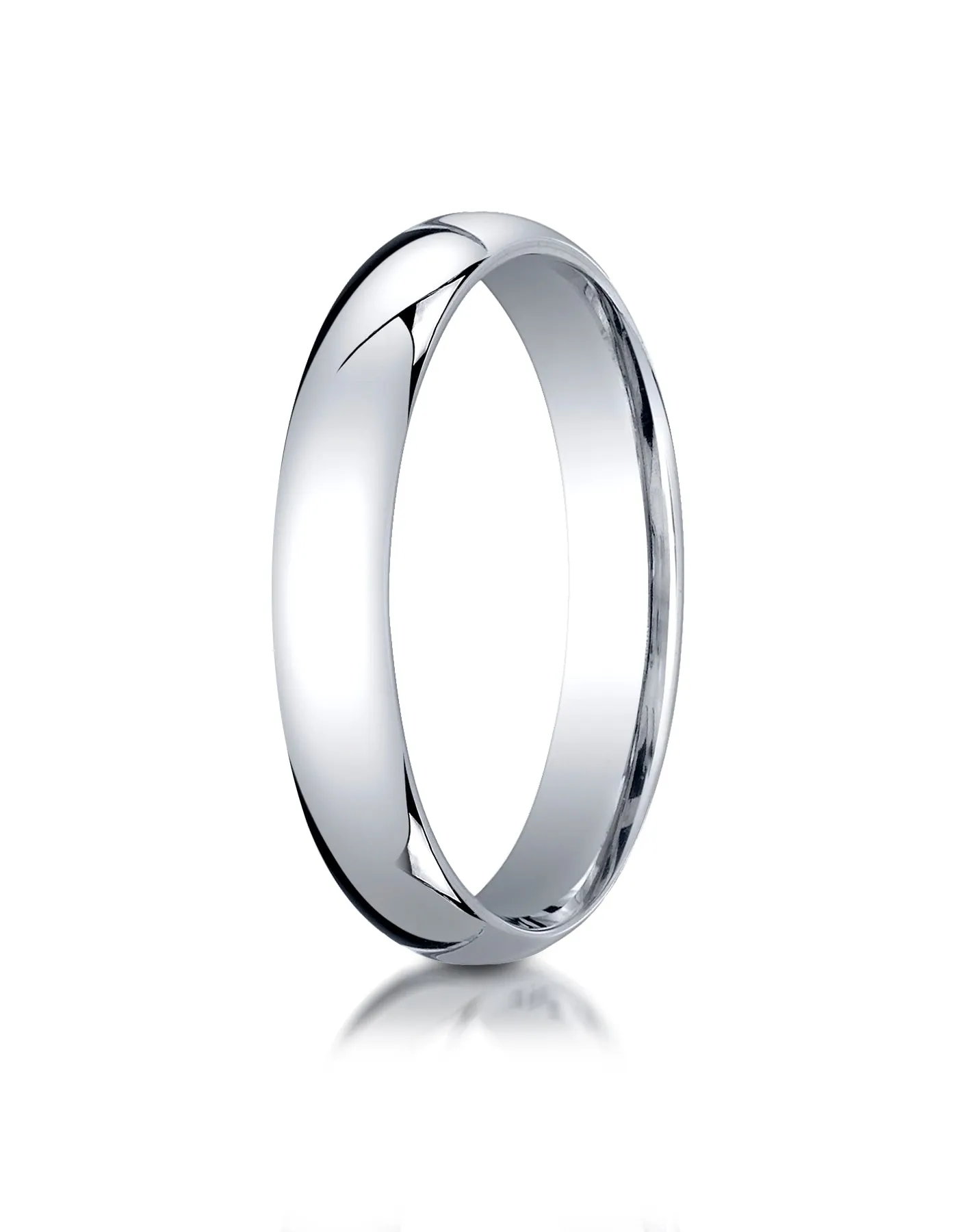 Benchmark 14K White Gold 4mm Slightly Domed Standard Comfort-Fit Wedding Band Ring (Sizes 4 - 15 )