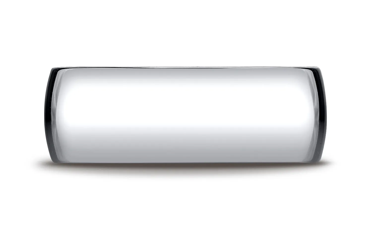 Benchmark 14K White Gold 8mm Slightly Domed Standard Comfort-Fit Wedding Band Ring (Sizes 4 - 15 )
