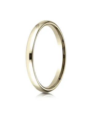 Benchmark 14K Yellow Gold 2.5mm Slightly Domed Standard Comfort-Fit Wedding Band Ring (Sizes 4 - 15 )