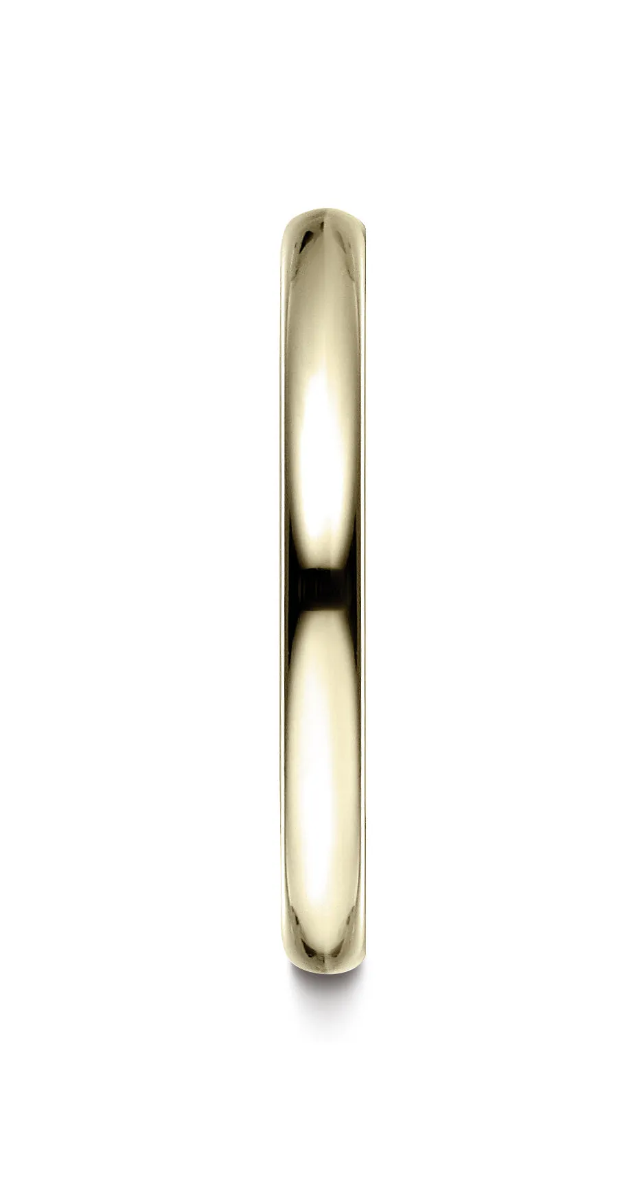 Benchmark 14K Yellow Gold 2.5mm Slightly Domed Standard Comfort-Fit Wedding Band Ring (Sizes 4 - 15 )