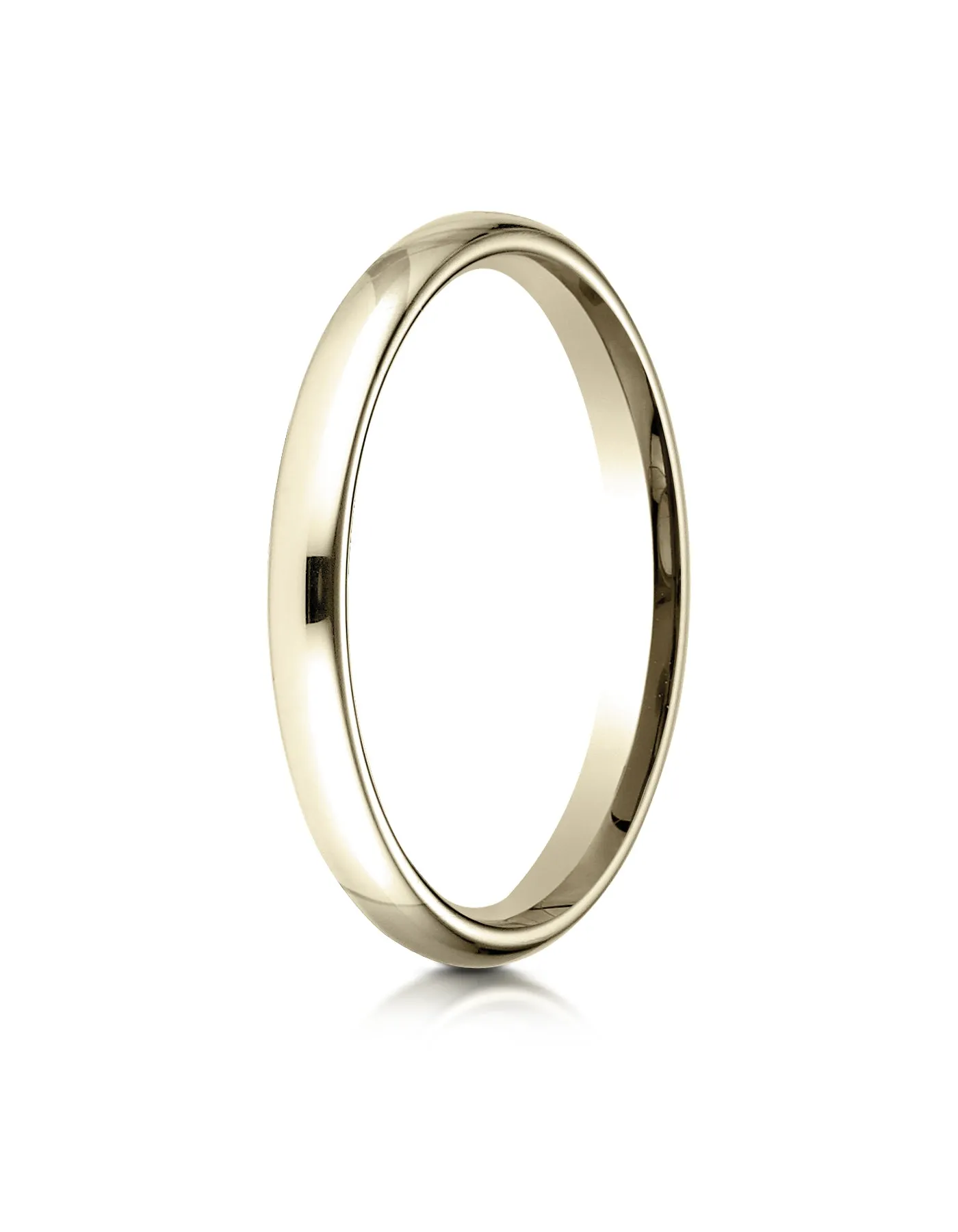Benchmark 14K Yellow Gold 2.5mm Slightly Domed Standard Comfort-Fit Wedding Band Ring (Sizes 4 - 15 )